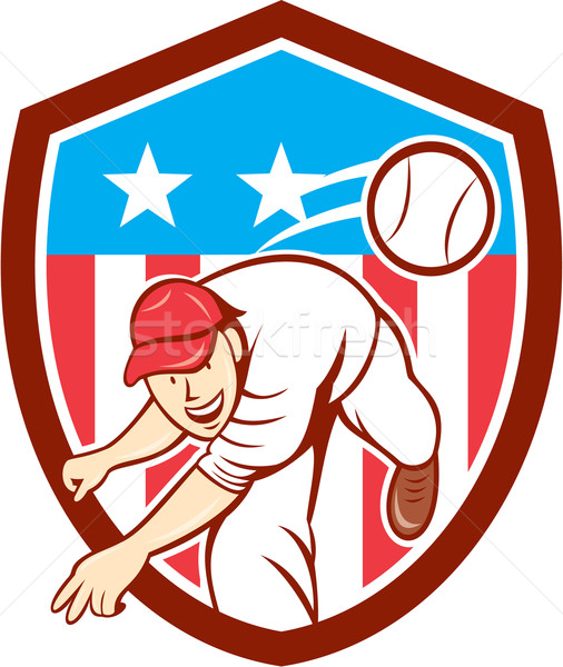 Foto d'archivio: Baseball · palla · scudo · cartoon · illustrazione