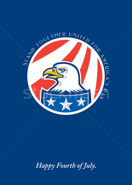 Independence Day Greeting Card-American Bald Eagle Head Side Stock photo © patrimonio