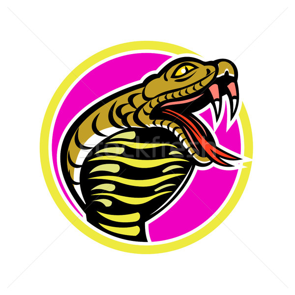 Stock foto: König · cobra · Schlange · Maskottchen · Symbol · Illustration