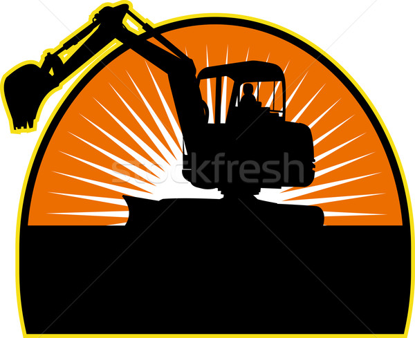 Mechanisch illustratie bouw industriële silhouet Stockfoto © patrimonio