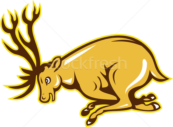 Deer Charging Side Cartoon Stock photo © patrimonio