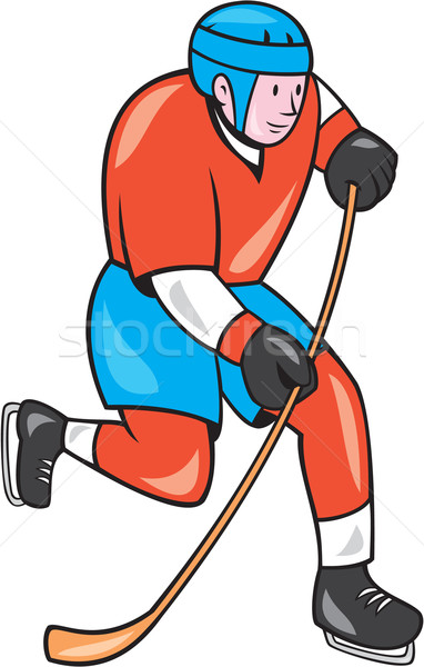 Ice Hockey Player With Stick Cartoon Stock photo © patrimonio