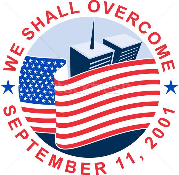American Flag geaman turn constructii 911 ilustrare Imagine de stoc © patrimonio
