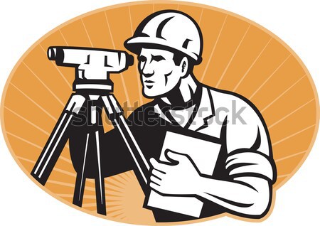 Surveyor Geodetic Engineer Theodolite Isolated Cartoon Stock photo © patrimonio