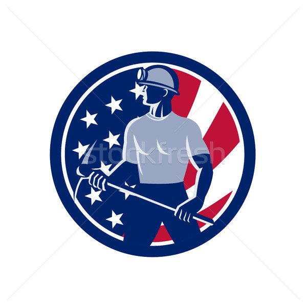 American Coal Miner USA Flag Icon Stock photo © patrimonio