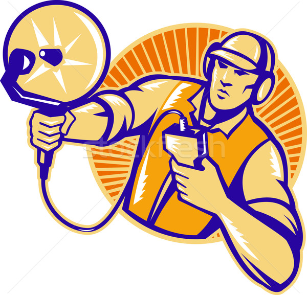Engineer Technician With Ultrasound Sonar Dish Stock photo © patrimonio