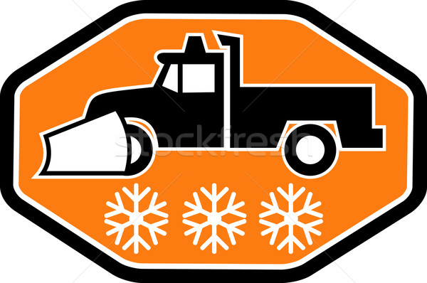 Snow plow truck with snowflake Stock photo © patrimonio