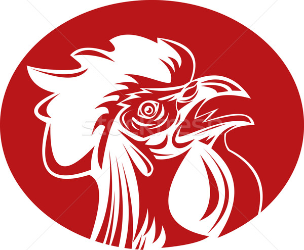 Rooster cockerel crowing Stock photo © patrimonio