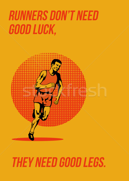 Corredor corrida maratona cartaz cartão ilustração Foto stock © patrimonio