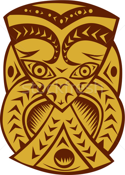 Maori Mask Woodcut Stock photo © patrimonio