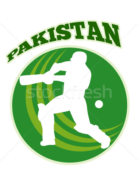 cricket player batsman batting retro Pakistan Stock photo © patrimonio