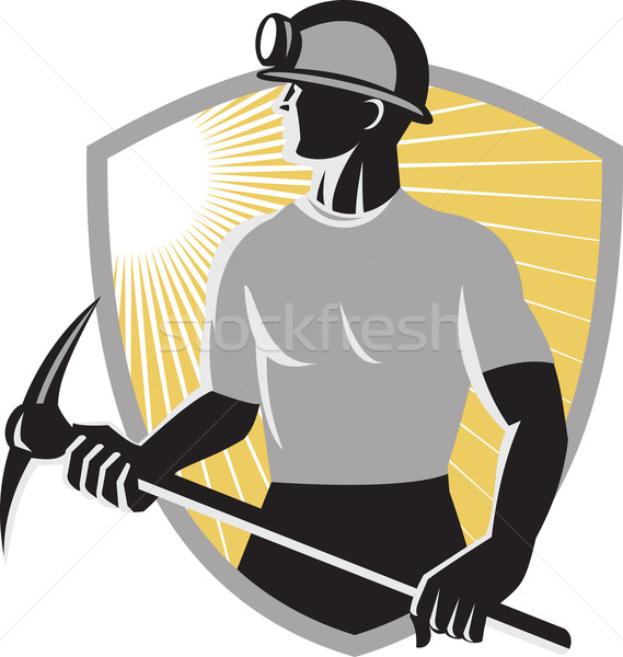 coal-miner-pick-ax-shield Stock photo © patrimonio
