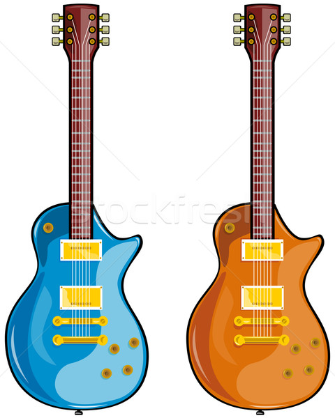 Blues гитаре иллюстрация набор белый ретро-стиле Сток-фото © patrimonio