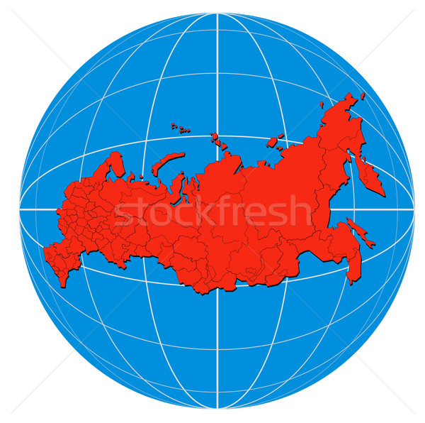 Globo Rússia mapa ilustração isolado branco Foto stock © patrimonio