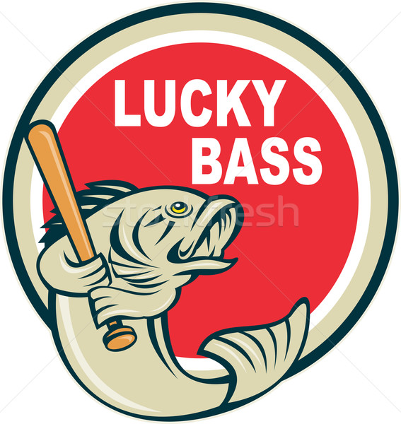 Bass with baseball bat lucky bass Stock photo © patrimonio