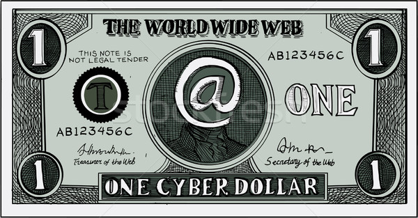 One Cyber Dollar Etching Stock photo © patrimonio