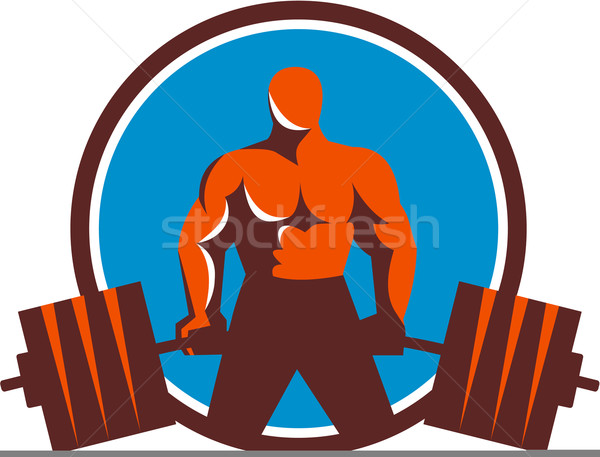 Weightlifter Midlift Circle Retro Stock photo © patrimonio