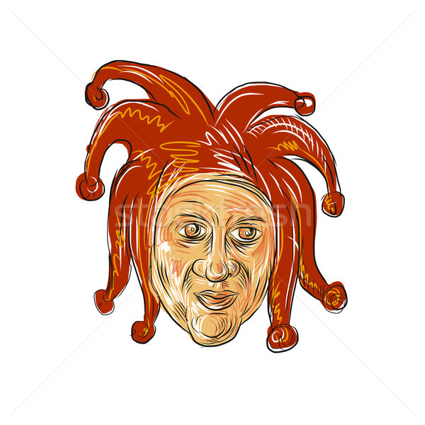 Court Jester Head Drawing Stock photo © patrimonio