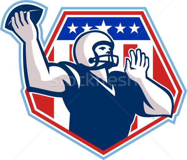 American Football Quarterback Shield Stock photo © patrimonio
