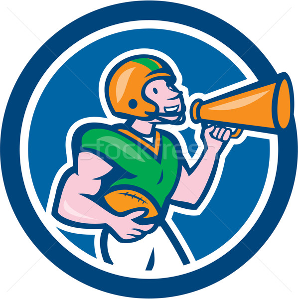 American Football Quarterback Bullhorn Cartoon Stock photo © patrimonio