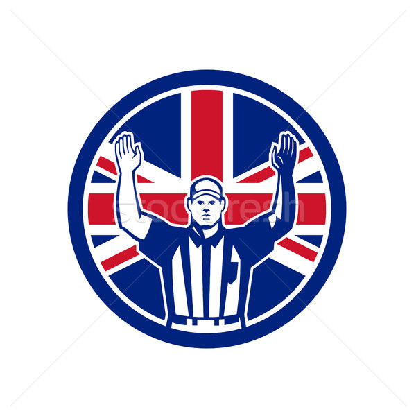 British American Football Referee Union Jack Flag Icon Stock photo © patrimonio
