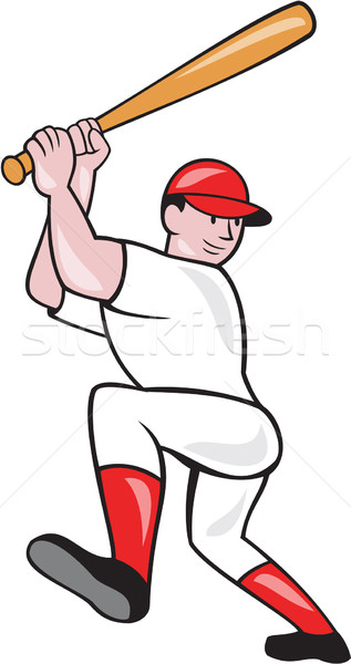 Baseball Player Batting Isolated Full Cartoon Stock photo © patrimonio