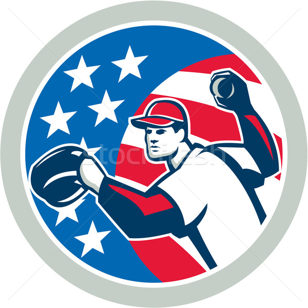 Amerikan beysbol top Retro örnek Stok fotoğraf © patrimonio