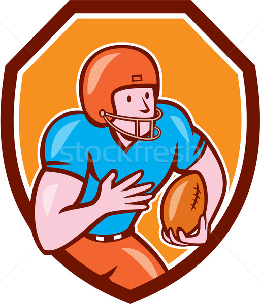 American Football Receiver Running Ball Shield Stock photo © patrimonio