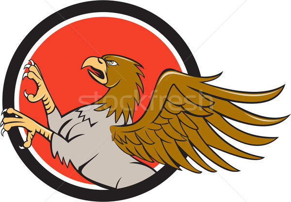 Hippogriff Prancing Side Circle Cartoon Stock photo © patrimonio