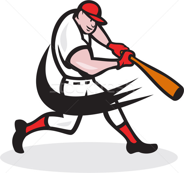 Giocatore di baseball isolato cartoon illustrazione americano bat Foto d'archivio © patrimonio