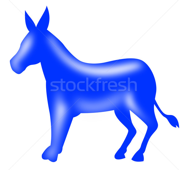 Democrat donkey blue 3D style Stock photo © patrimonio