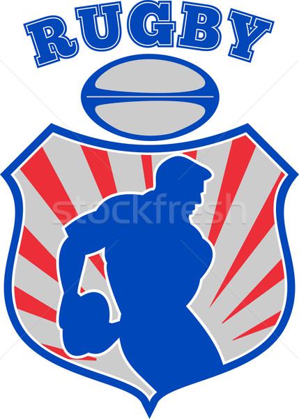 rugby player running bal shield Stock photo © patrimonio