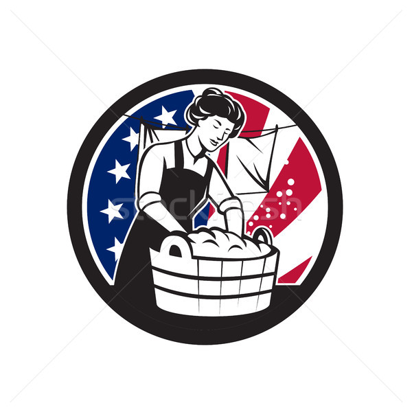 American Laundry USA Flag Icon Stock photo © patrimonio