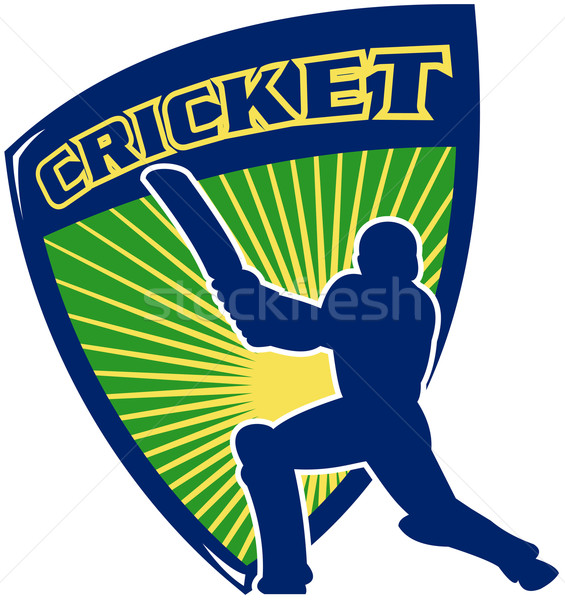 cricket player batsman batting shield Stock photo © patrimonio
