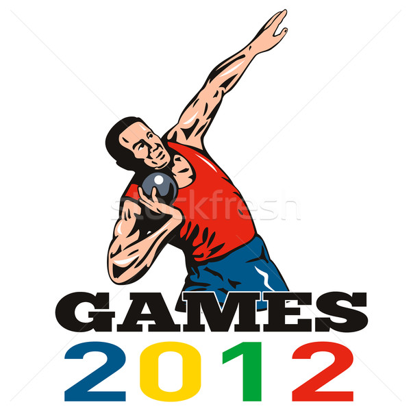 Spiele 2012 erschossen Illustration Athleten Worte Stock foto © patrimonio