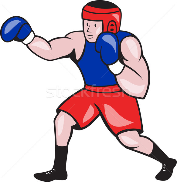 Amatör boksör boks karikatür örnek Stok fotoğraf © patrimonio