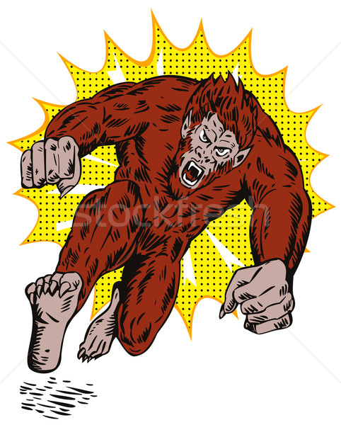 Lopen aanval illustratie weerwolf lopen Stockfoto © patrimonio