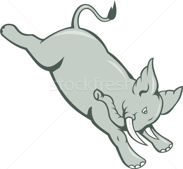 Elephant Jumping Bucking Isolated Cartoon Stock photo © patrimonio