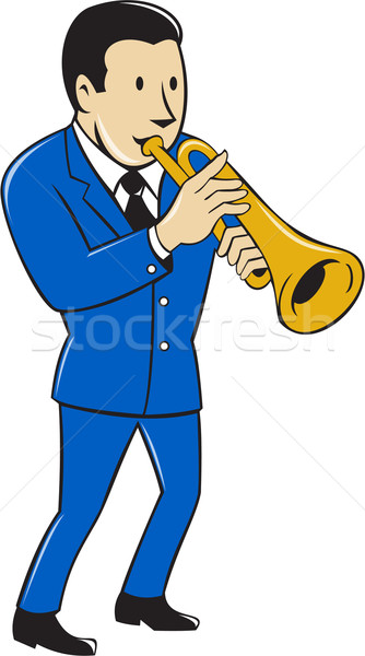 Musician Playing Trumpet Cartoon Stock photo © patrimonio