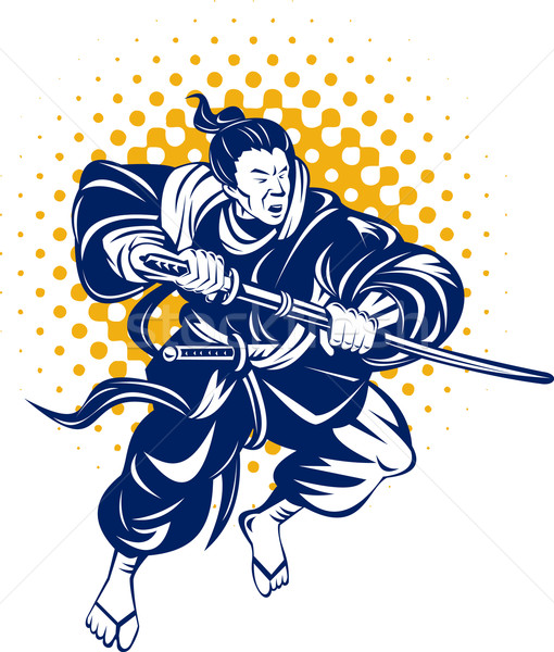 Japonês samurai guerreiro ilustração espada Foto stock © patrimonio