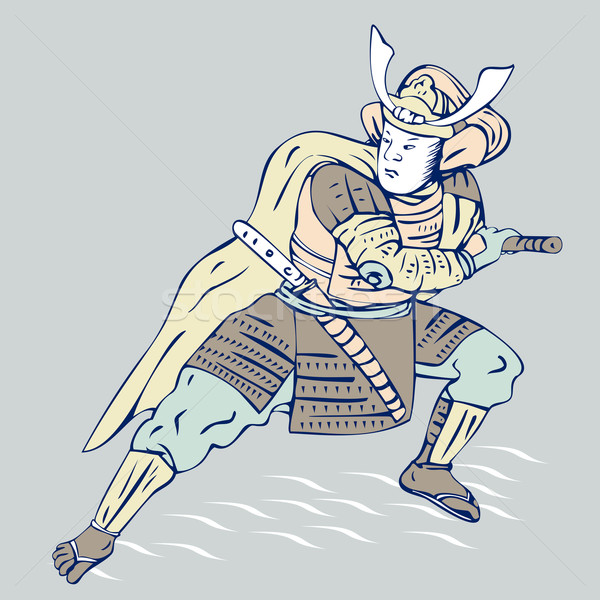 самураев воин меч иллюстрация Сток-фото © patrimonio
