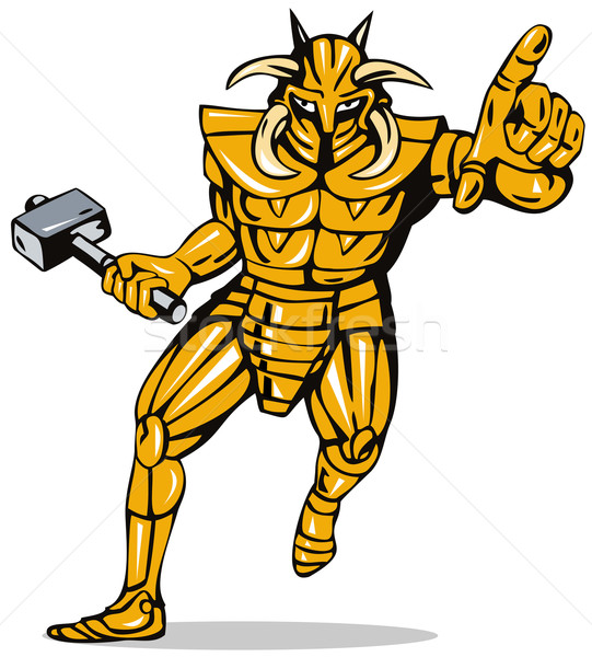 Villain Knight Armor with Hammer Stock photo © patrimonio