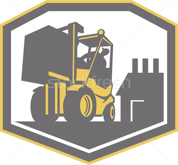 Forklift Truck Materials Handling Logistics Retro Stock photo © patrimonio