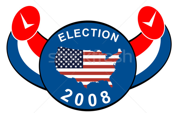 Eleição 2008 logotipo dois branco ilustração Foto stock © patrimonio