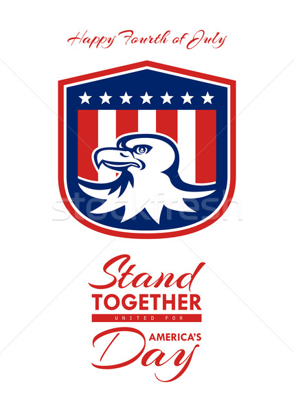 Independence Day Greeting Card - American Bald Eagle Head Flag Stock photo © patrimonio