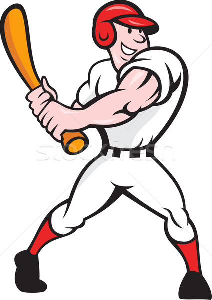 Giocatore di baseball cartoon illustrazione bat fronte Foto d'archivio © patrimonio