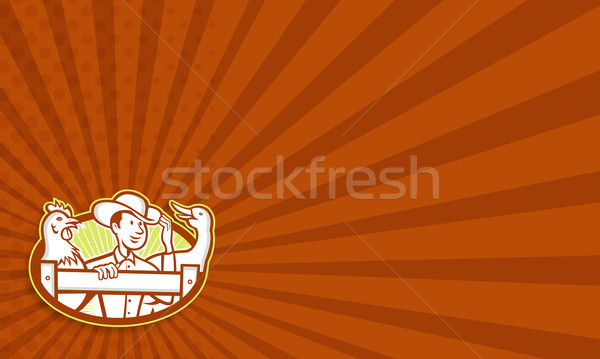 Rolnik kurczaka gęś cartoon ilustracja Zdjęcia stock © patrimonio