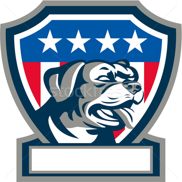 Rottweiler őrkutya USA zászló címer retro Stock fotó © patrimonio