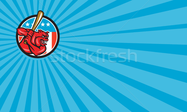 Bulldog Baseball Batting USA Circle Cartoon  Stock photo © patrimonio