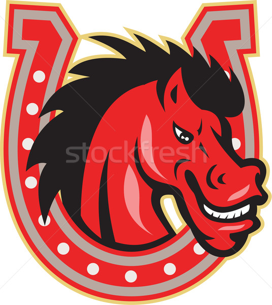 Red Horse Head Horseshoe  Stock photo © patrimonio
